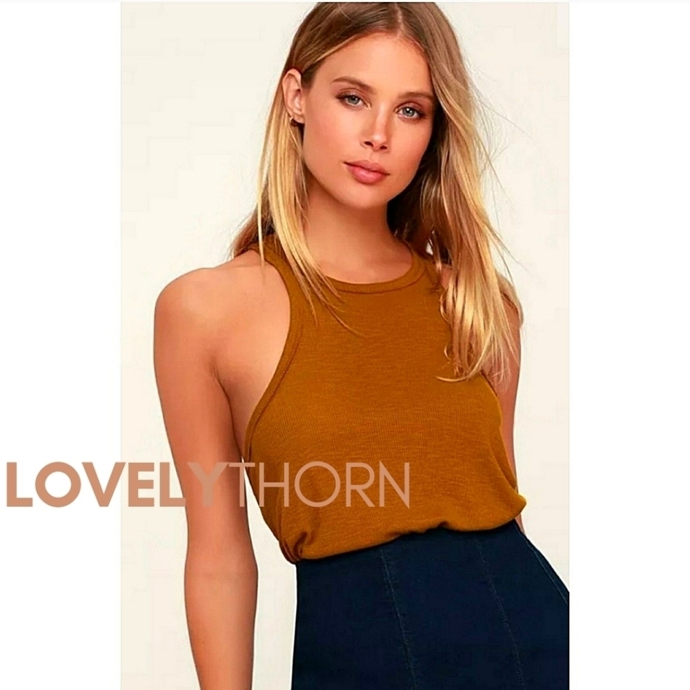 FREE PEOPLE // "gold" super soft ribbed swing tank top - Picture 3 of 6